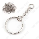 TD® Set med 50 nyckelringar hängande nyckelring för figurverk 25 mm diameter silverfärg hög kvalitet