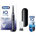 Oral B iO7 Black Electric Toothbrush with Travel Case - Toothbrush + 4 Refills