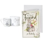 Me To You Tatty Teddy 'True Friend' Mug in a Gift Box - Official Collection,White & Special Friend Birthday Card, Size:6x9
