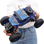 MIEMIE 4WD Rechargeable Remote Control Truck Off Road RC Car with Special Steering Mode Rock Crawler Climber 2.4Ghz Grand Stunt Vehicle Children Adults Holiday Birthday Gifts Red