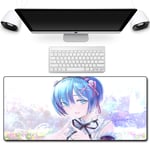 HOTPRO Mouse Mat Size XXL Large 800X300X3MM,3D Anime Desk Pad,Long Stitched Edges Waterproof Non-Slip Rubber Base Mousepad Great for Laptop,Computer & PC Life In A Different World-1