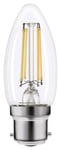 Integral ILCANDB22DE075 4.2w Filament LED Candle, dimmable, 4000K, B22, 470lm