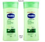 2 X Vaseline Intensive Care Body Lotion Aloe Soothe 200ml