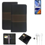Phone Case + earphones for Motorola Moto E32s Wallet Cover Bookstyle protective