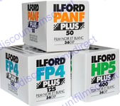 ILFORD 35mm 36 exposure B&W 3 FILM TRIAL PACK - CHEAP FILM by 1st CLASS POST
