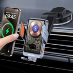 NOHON Support Telephone Voiture Induction：15W Chargeur Induction Voiture avec Clip Ventilation, Qi Chargeur sans Fil Voiture Rotation 360°, Compatible avec iPhone/Samsung/Xiaomi/Oppo/Huawei