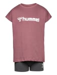 Hmlnova Shorts Set Sport Sets With Short-sleeved T-shirt Pink Hummel