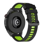 Garmin Vivoactive 4 / Galaxy Watch 46mm - Silikon armband 22mm Svart/Lime