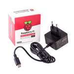 Raspberry Pi 4 Power Supply / 5.1V / 3A / USB-C - Svart