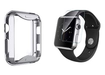 Film Verre Trempé Pour Apple Watch Series Se 2 2022 40mm + Coque De Protection Argent - Visiodirect -