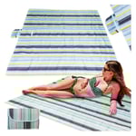 Stor Blå Strandmatta 200x200cm för Picknick
