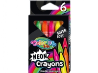 Colorino Wax Triangle kritor Colorino Kids, 6 neonfärger