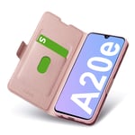 Aunote Samsung Galaxy A20E Phone Case, Samsung A20E Flip Wallet Case with Card Holder, Magnetic Closure, Card Slot, Ultra Slim, Kickstand. PU Leather Phone Cover Samsung Galaxy A20E.Rose Gold