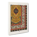 A Floral Persian Pattern By Albert Racinet Vintage Canvas Wall Art Print Ready to Hang, Framed Picture for Living Room Bedroom Home Office Décor, 30x20 Inch (76x50 cm)