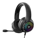 Casque de jeu filaire supra-auriculaire RGB Breath Stereo 50MM Driver Gamer Headset avec microphone,Black