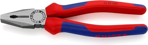 Knipex Combination Pliers black atramentized, with multi-component grips 200 mm 03 02 200