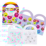 3-Pack - Målarbok med Klistermärken för Barn MultiColor Smiley