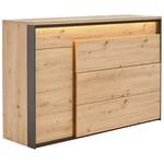 SIDEBOARD svart, ek Artisan 130/90/41 cm 