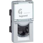 10 st Mosaik datauttag RJ45 Cat-5E FTP 1M aluminium