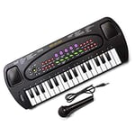 Tobar Electronic Keyboard and Karaoke Microphone Set, Black