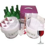WineBuddy Cabernet Sauvignon Complete Home Brew Starter Kit with Green Glass Wine Bottles and Brewing Sugar