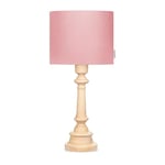 LAMPS & COMPANY Lampe de chevet enfant lampe de table rose abat jour velours idéal pour chambre d'enfant fille ado et bébé déco scandinave lampe de bureau hauteur 55cm