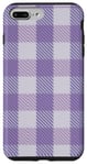 Coque pour iPhone 7 Plus/8 Plus Motif à carreaux vichy violet lavande