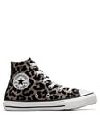 Converse Kids Leopard Love Trainers - Black, Black, Size 10 Younger