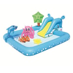 MIEMIE Large Children Water Inflatable Swimming Pool Paddling Pool Toy Pool Ball Pool Slide Size:239 * 206 * 86cm BULE