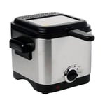 1.5Ltr Compact 900W Electric Stainless Steel Deep Fat Fryer Non-stick Chip Pan