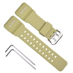 OliBoPo Natural Resin Replacement Watch Strap for Casio Mens G-Shock Master of G Mudmaster Twin Sensor Sports Watch GG-1000/GWG-100/GSG-100 (Beige)