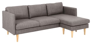 Bovento Milly 2-Pers. sofa m. chaiselong, Brunt stoff