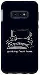 Coque pour Galaxy S10e Mème amusant sur le travail à domicile sur les chats et les chats sur ordinateur portable