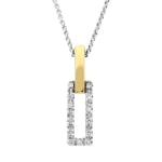 18ct Yellow Gold Diamond Oblong Necklace
