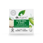 Dr Organic Aloe Vera&Shea Shampoo & Conditioner Bar, Paraben & SLS-Free, Organic