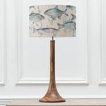 Kinross Tall Table Lamp With Ives Water Eva Lampshade