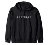 The word Tortured | Design that says Tortured Serif Letters Zip Hoodie