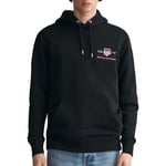 GANT Men's Reg Medium Archive Shield Hoodie Hooded Sweatshirt , Black,XL