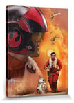 1art1 Star Wars Poster Reproduction Sur Toile, Tendue Châssis - Le Réveil De La Force Épisode VII, Poe Dameron Art (80x60 cm)
