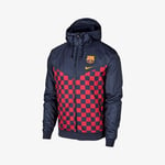 F.C. Barcelona Nike Windrunner Zip Hoodie Football Jacket Sz M Blue Crimson New