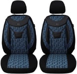 Housses de siège sur Mesure pour sièges Auto compatibles avec Hyundai i20 GB 2014 conducteur et Passager Housses de siège FB : 904 (Bleu/Noir)