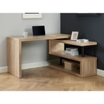 Vente-unique Bureau extensible NICEPHORE II - MDF - Coloris : chêne - Plateau pivotant 360°