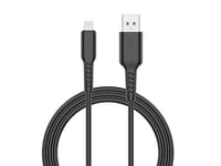 USB-A til lightning kabel 0,5m (sort)