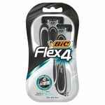 New BIC Flex 4 Men's Razors Tech, Extra Smooth & Close Shaving [ 3in1pack]