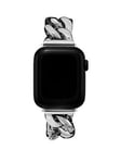 Olivia Burton Silver Chain Apple Watch Bracelet with Floral Link. 38 mm , 40 mm , 41mm., Silver, Women