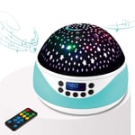Star Projector Baby Music Night Light, Ampoules LED à Rotation à 360 degrés, 8 Couleurs changeantes avec télécommande et minuterie, pour la décoration de la pièce