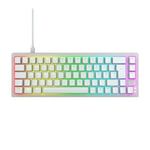 CHERRY XTRFY K5V2 Compact, Mechanical 65 Percent Gaming Keyboard, German Layout (QWERTZ), Hot-Swap Keyboard, MX2A RED SWITCHES, Transparent White