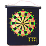 LHQ-HQ Children's Double-sided Magnet Dart Board Set, 15 Inch, 4 Darts, Safety Suede, Multifunctional Hanging Dart Target