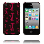 Apple Pink Kattunge (svart) Iphone 4 Skal