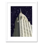 Wee Blue Coo New York City Manhattan Stars Sky Empire State Building Framed Wall Art Print